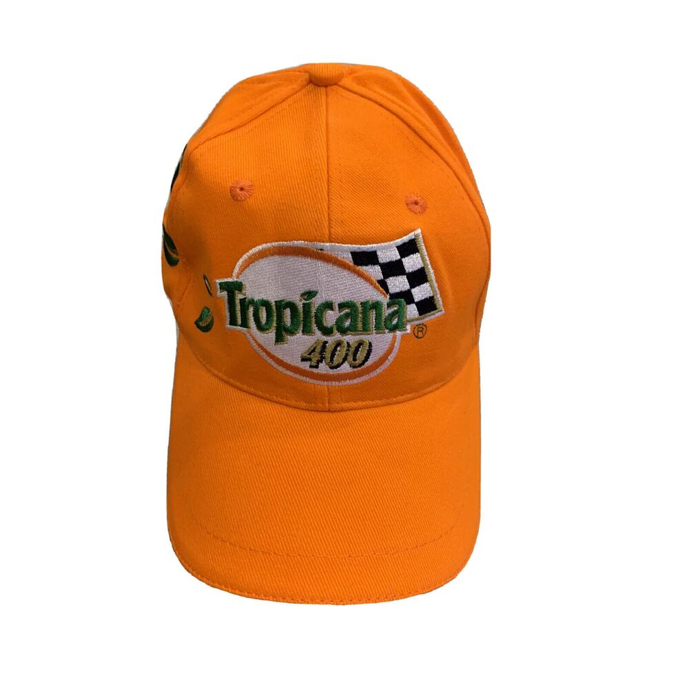 Tropicana 400 Chicagoland Speedway Orange Adjustable Racing Hat Cap July 14 2002